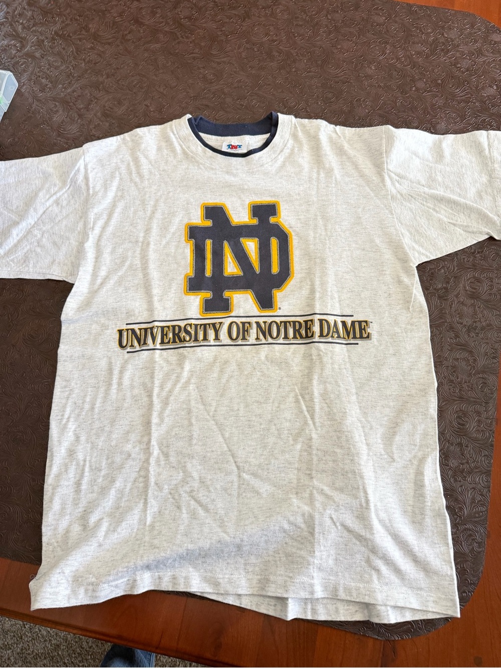 Vintage Notre Dame double collar t shirt.  Size large